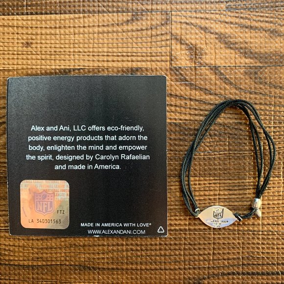 Alex & Ani NFL Denver Broncos Pull Cord Thread Bracelet w/ Sterling Silver Charm - Picture 3 of 5